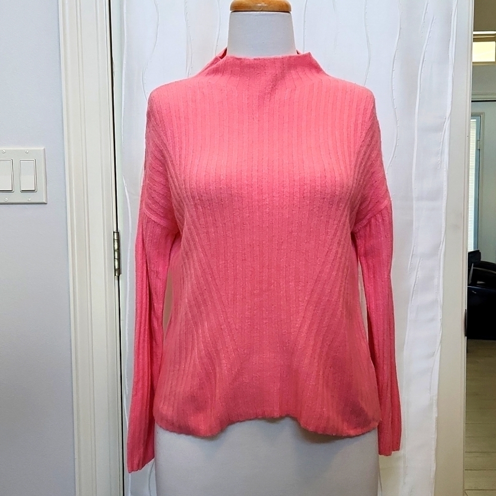 Old Navy Pink Mock Neck Rib Knit Sweater